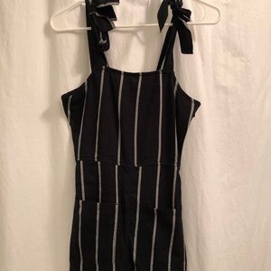 Billabong Black and White Striped Romper!